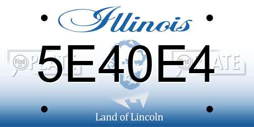5E40E4 Illinois License Plate
