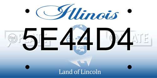 5E44D4 Illinois License Plate