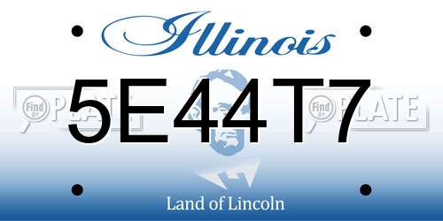 5E44T7 Illinois License Plate