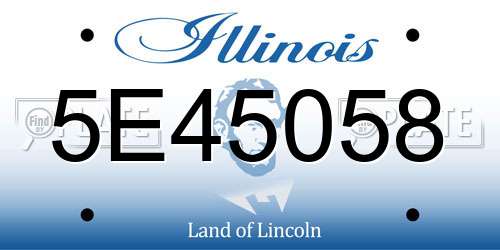 5E45058 Illinois License Plate