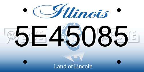 5E45085 Illinois License Plate