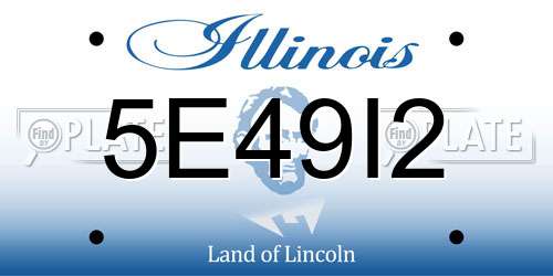 5E49I2 Illinois License Plate
