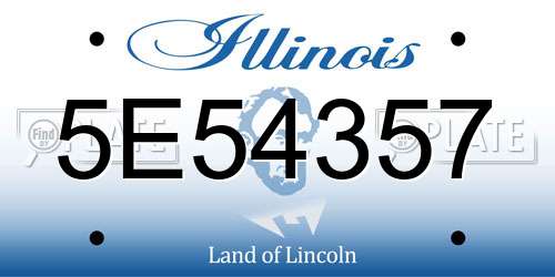 5E54357 Illinois License Plate