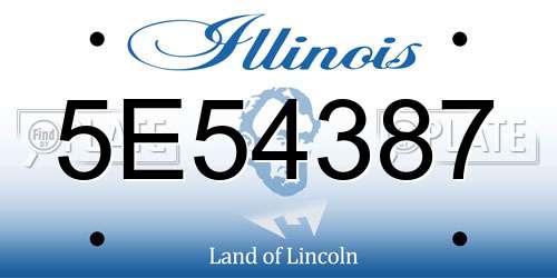 5E54387 Illinois License Plate