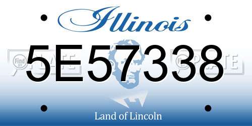 5E57338 Illinois License Plate
