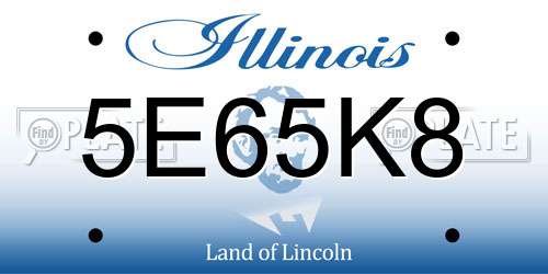 5E65K8 Illinois License Plate