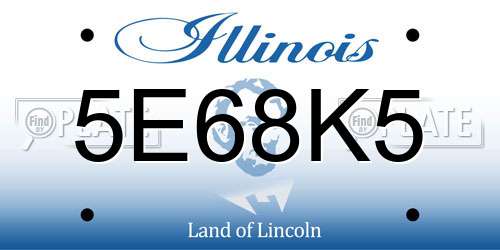 5E68K5 Illinois License Plate