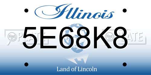 5E68K8 Illinois License Plate