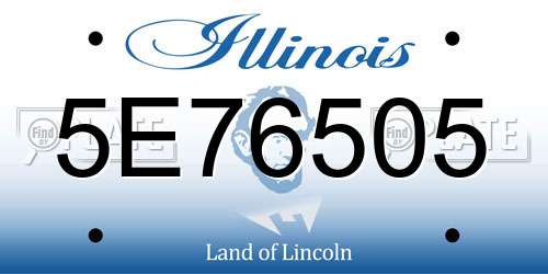 5E76505 Illinois License Plate