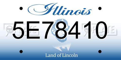 5E78410 Illinois License Plate