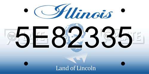 5E82335 Illinois License Plate