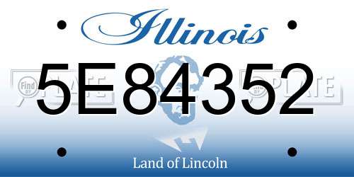 5E84352 Illinois License Plate
