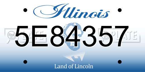5E84357 Illinois License Plate