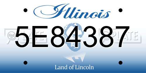 5E84387 Illinois License Plate