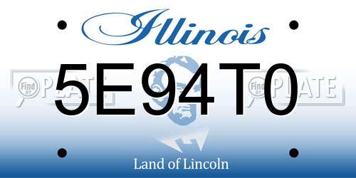 5E94T0 Illinois License Plate