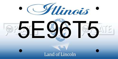 5E96T5 Illinois License Plate