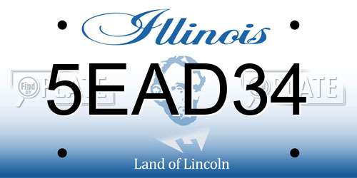 5EAD34 Illinois License Plate