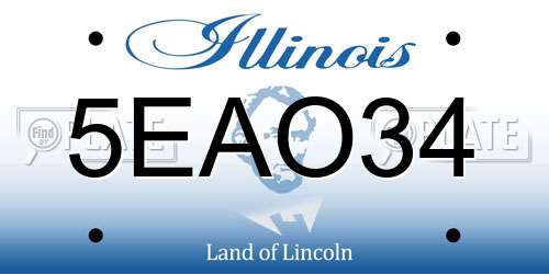5EAO34 Illinois License Plate