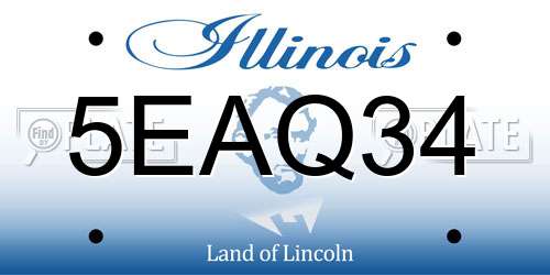 5EAQ34 Illinois License Plate