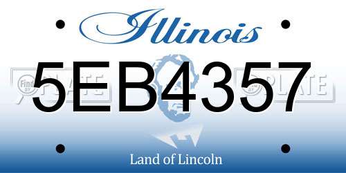 5EB4357 Illinois License Plate