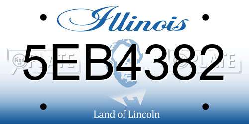 5EB4382 Illinois License Plate
