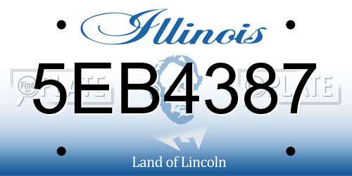 5EB4387 Illinois License Plate