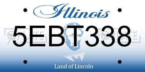 5EBT338 Illinois License Plate