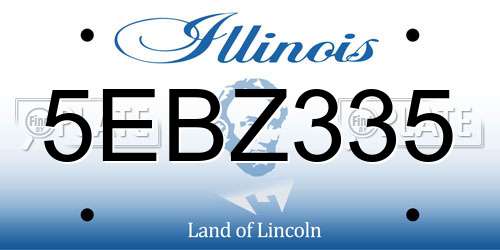 5EBZ335 Illinois License Plate