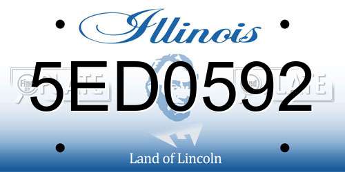 5ED0592 Illinois License Plate