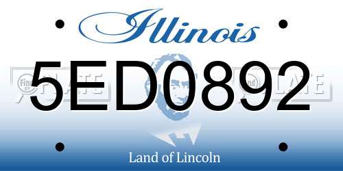 5ED0892 Illinois License Plate
