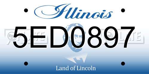 5ED0897 Illinois License Plate