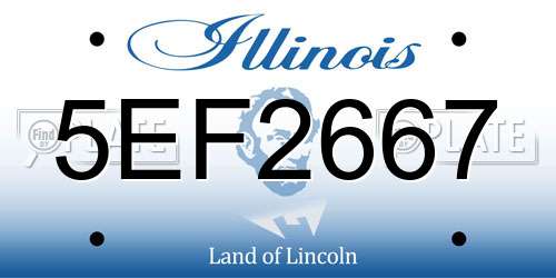 5EF2667 Illinois License Plate