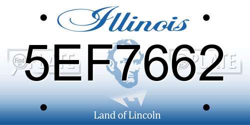 5EF7662 Illinois License Plate
