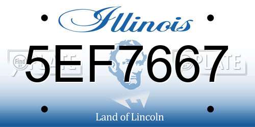 5EF7667 Illinois License Plate