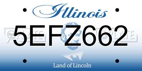 5EFZ662 Illinois License Plate
