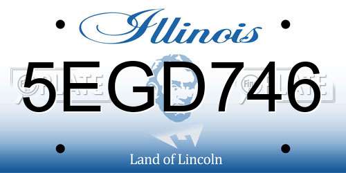 5EGD746 Illinois License Plate