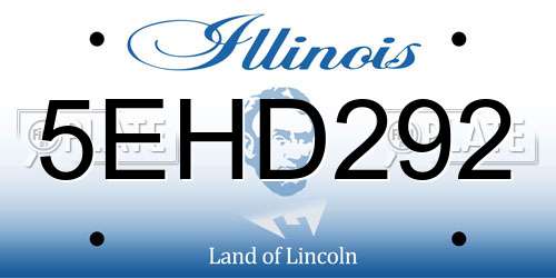 5EHD292 Illinois License Plate