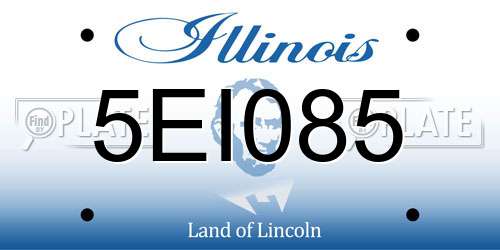 5EI085 Illinois License Plate