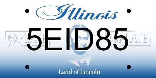 5EID85 Illinois License Plate