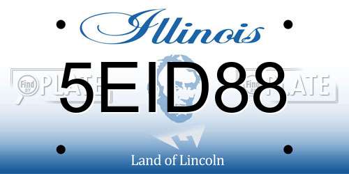 5EID88 Illinois License Plate