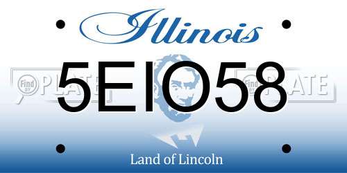 5EIO58 Illinois License Plate