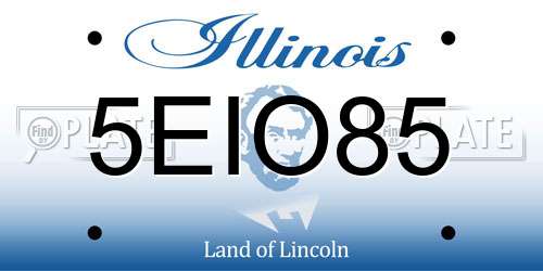 5EIO85 Illinois License Plate