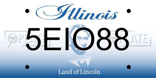 5EIO88 Illinois License Plate