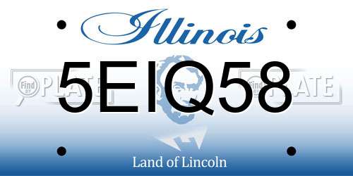 5EIQ58 Illinois License Plate