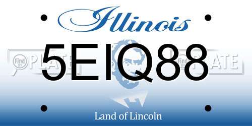 5EIQ88 Illinois License Plate