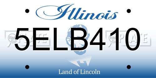 5ELB410 Illinois License Plate