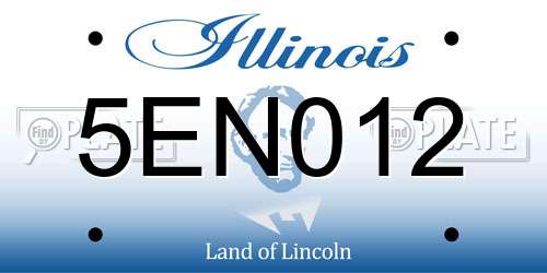5EN012 Illinois License Plate