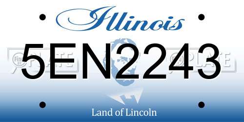 5EN2243 Illinois License Plate