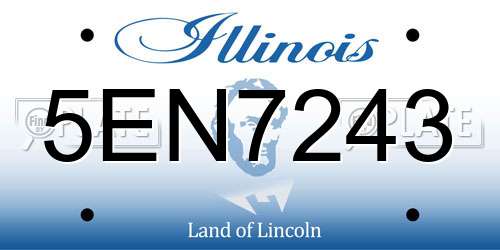 5EN7243 Illinois License Plate