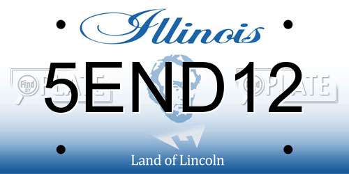 5END12 Illinois License Plate